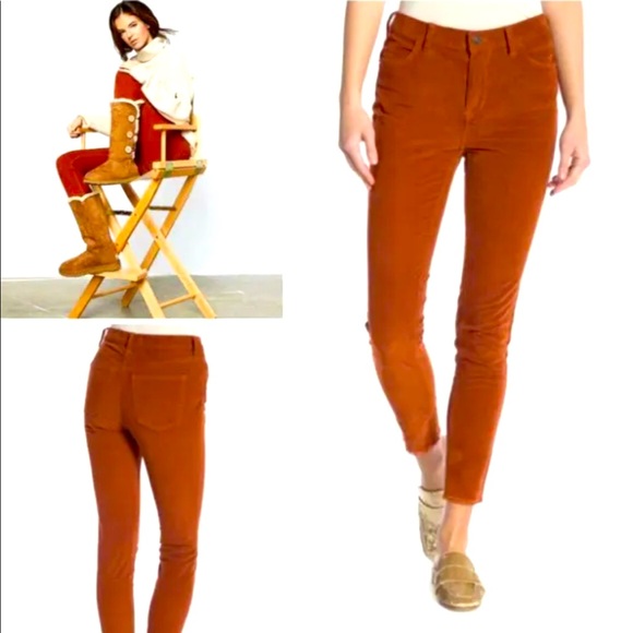 Free People Burnt Orange Corduroy Skinny Jeans